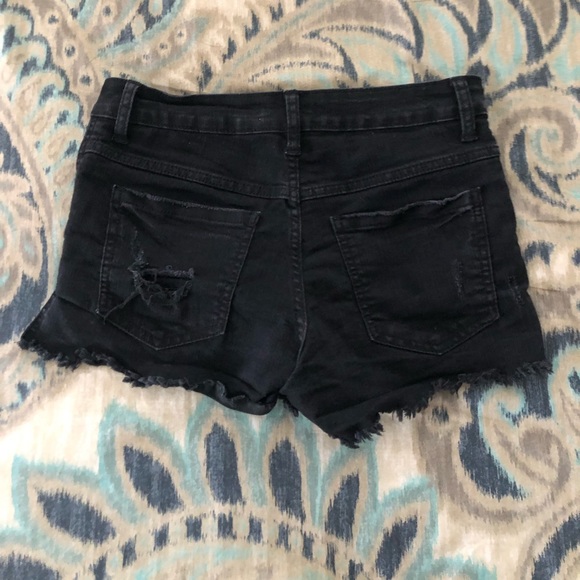 Black Denim Shorts - Picture 2 of 2